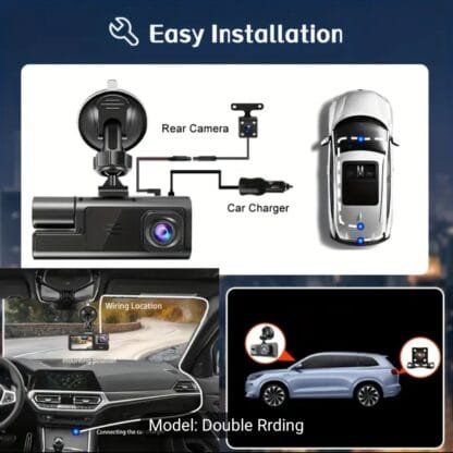 Triple Lens Dash Cam – Front, Inside & Rear Camera | Full HD Night Vision - Image 8